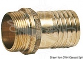 Osculati 17.198.47 - Штуцер под шланг из литой латуни с токарной обработкой, внешняя резьба 3/4"x30 мм 