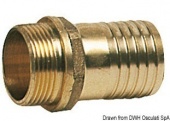 Osculati 17.198.49 - Штуцер под шланг из литой латуни 1/2" x 18 мм тип "папа" 